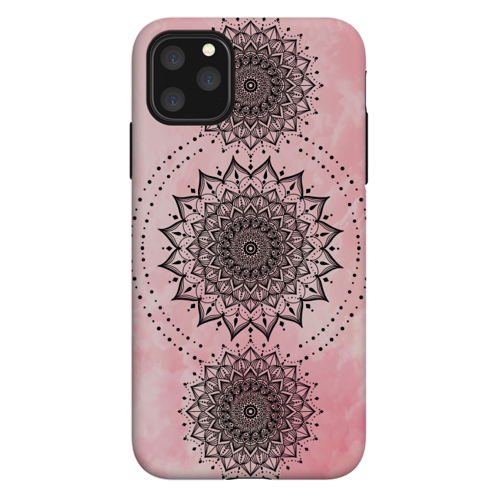 iPhone 11 Pro Max StrongFit Pink black mandalas by Jms