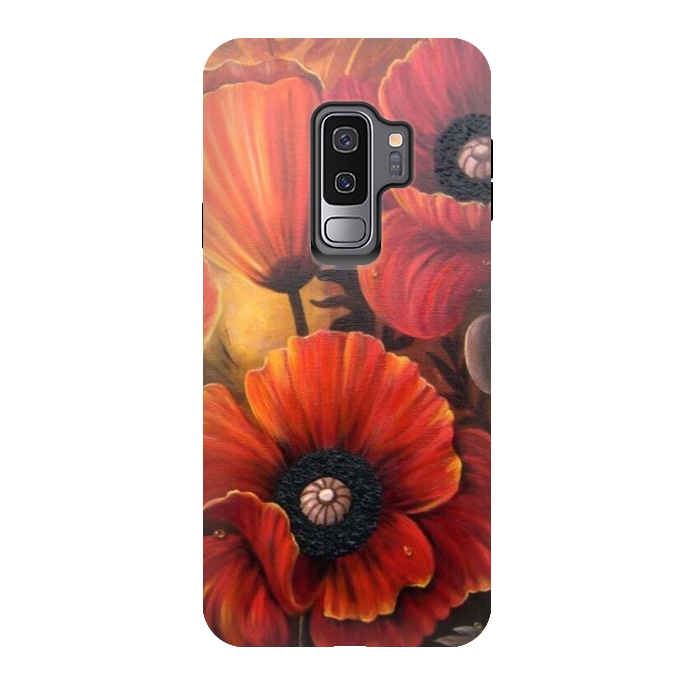 Galaxy S9 plus StrongFit Red Poppy by Irina Velman