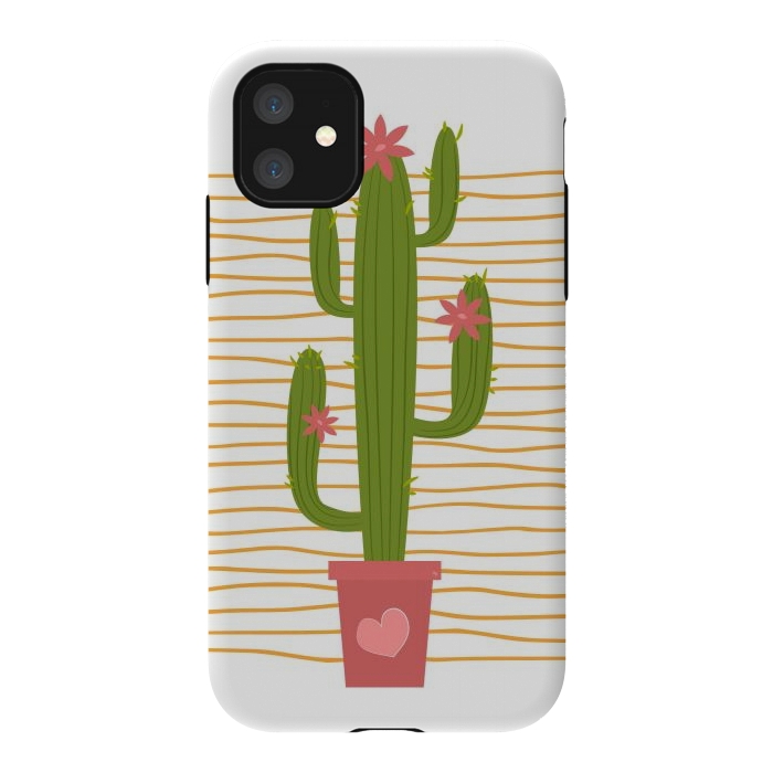 iPhone 11 StrongFit Happy Cactus by Martina