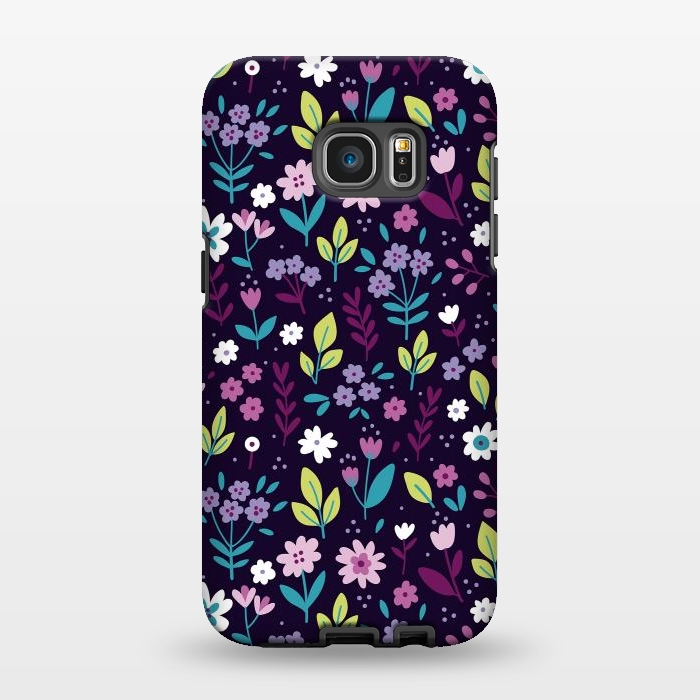 Galaxy S7 EDGE StrongFit Purple Flowers I by ArtsCase
