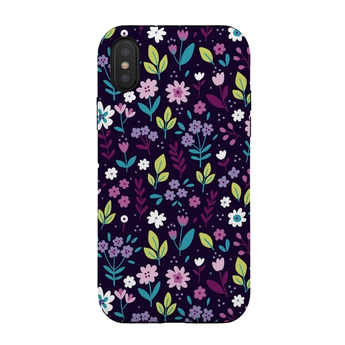 iPhone Xs / X StrongFit Purple Flowers I by ArtsCase