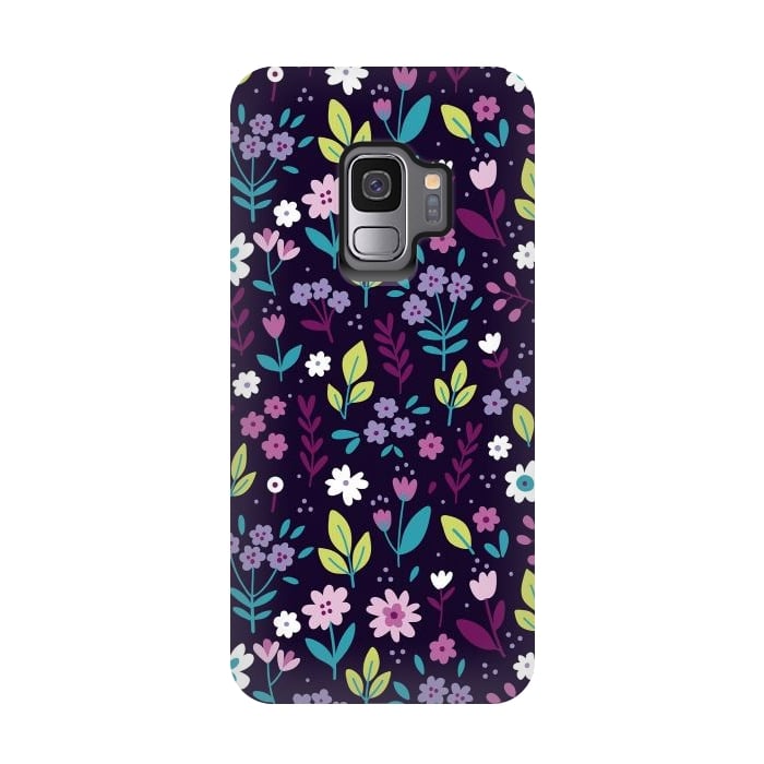 Galaxy S9 StrongFit Purple Flowers I by ArtsCase