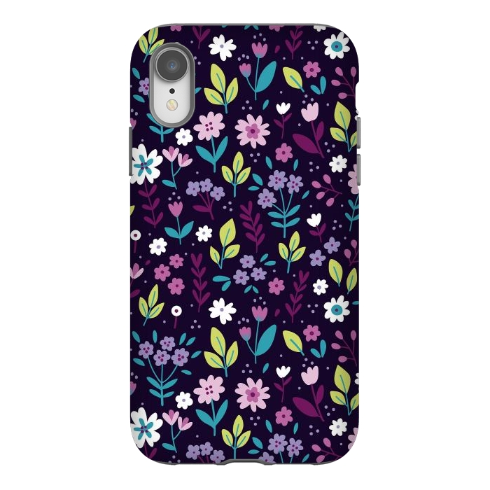 iPhone Xr StrongFit Purple Flowers I by ArtsCase
