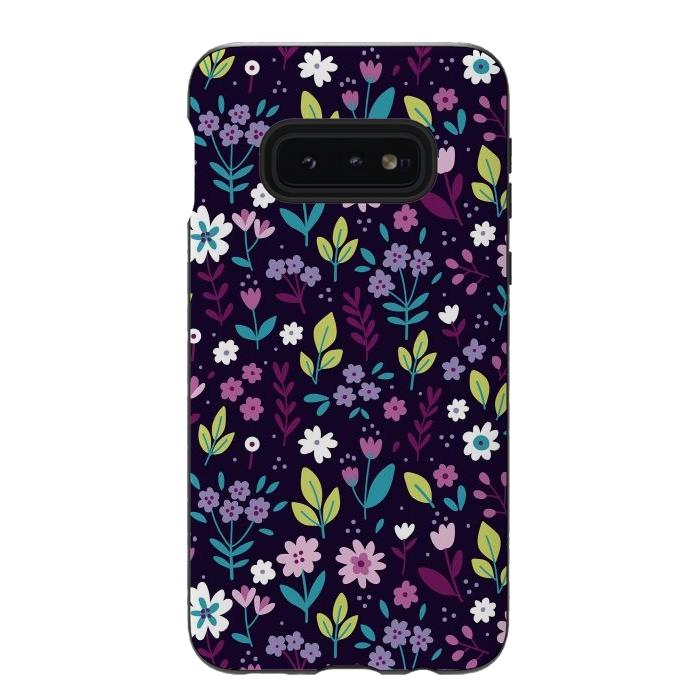 Galaxy S10e StrongFit Purple Flowers I by ArtsCase