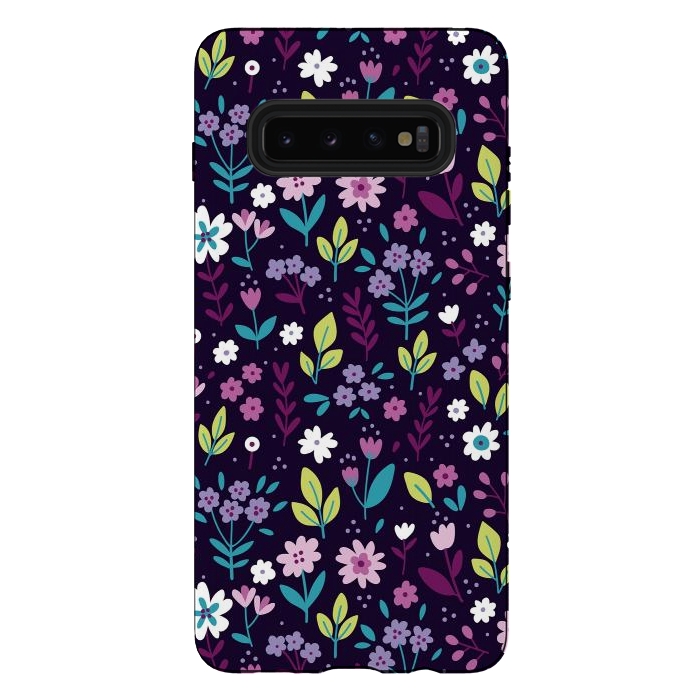 Galaxy S10 plus StrongFit Purple Flowers I by ArtsCase