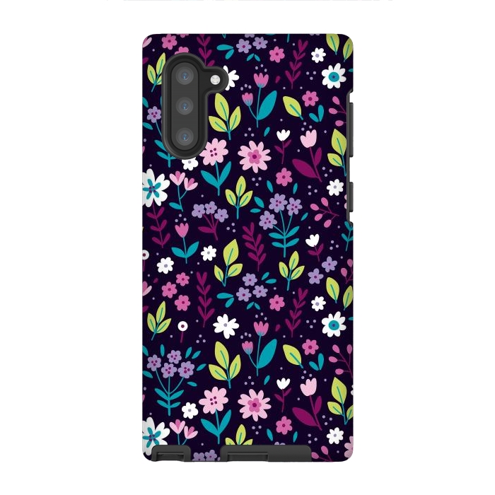 Galaxy Note 10 StrongFit Purple Flowers I by ArtsCase