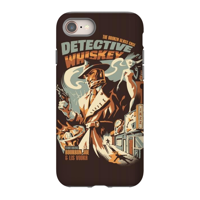 iPhone 8 StrongFit Detective Whiskey by Ilustrata