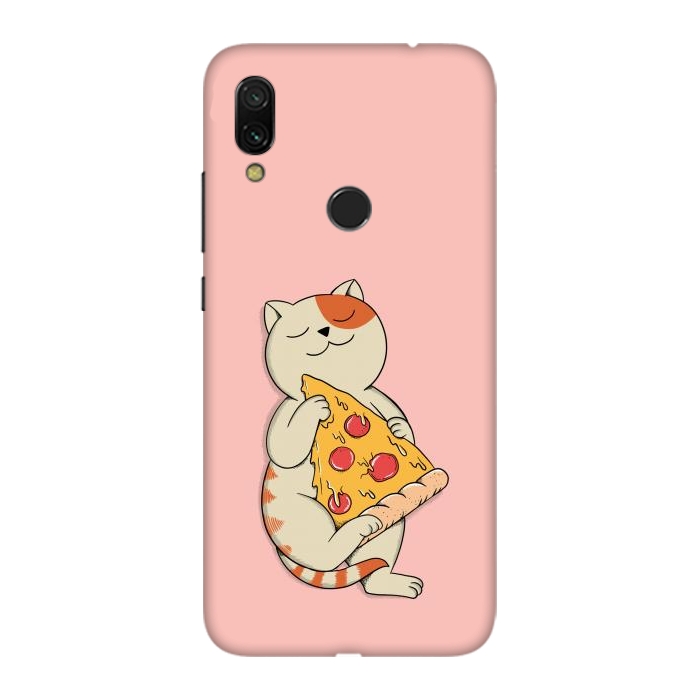 Redmi Note 7 SlimFit Cat and Pizza Pink por Coffee Man