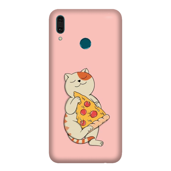 Y9 2019 SlimFit Cat and Pizza Pink por Coffee Man