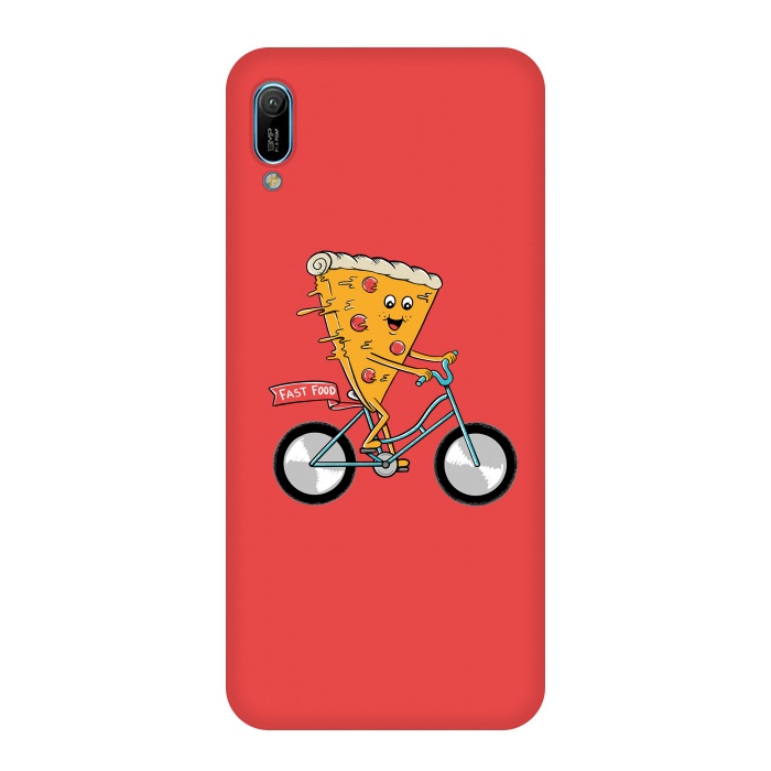 Y6 2019 SlimFit Pizza Fast Food Red por Coffee Man