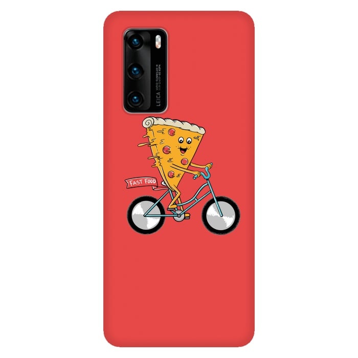 P40 SlimFit Pizza Fast Food Red por Coffee Man