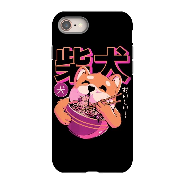 iPhone 8 StrongFit Shiba Noodles by Ilustrata