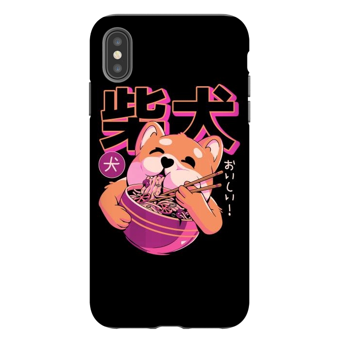 iPhone Xs Max StrongFit Shiba Noodles by Ilustrata