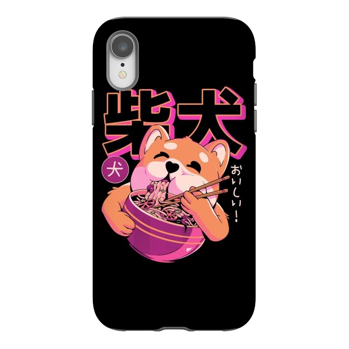 iPhone Xr StrongFit Shiba Noodles by Ilustrata