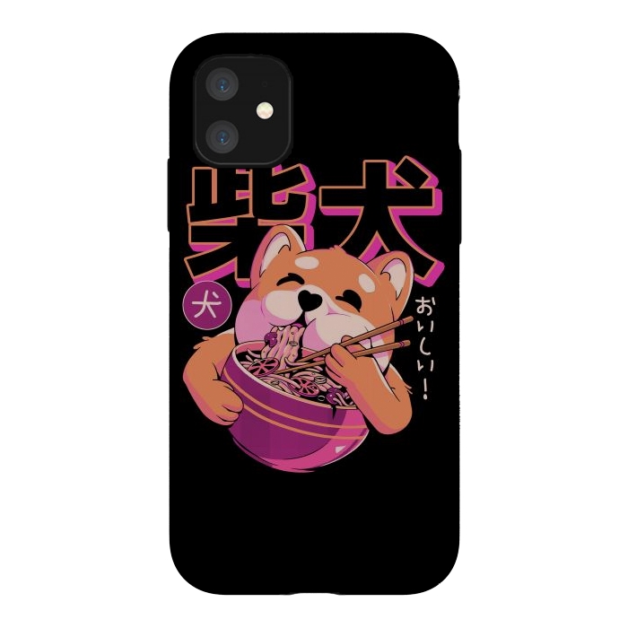 iPhone 11 StrongFit Shiba Noodles by Ilustrata