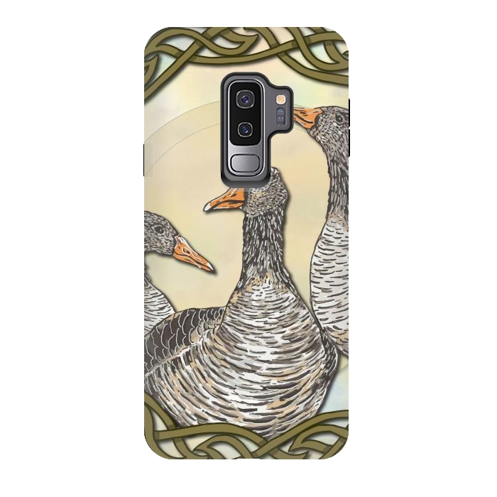 Galaxy S9 plus StrongFit Celtic Goose by Lotti Brown
