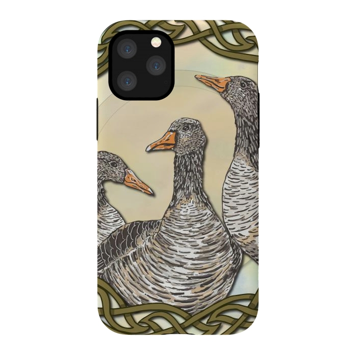 iPhone 11 Pro StrongFit Celtic Goose by Lotti Brown