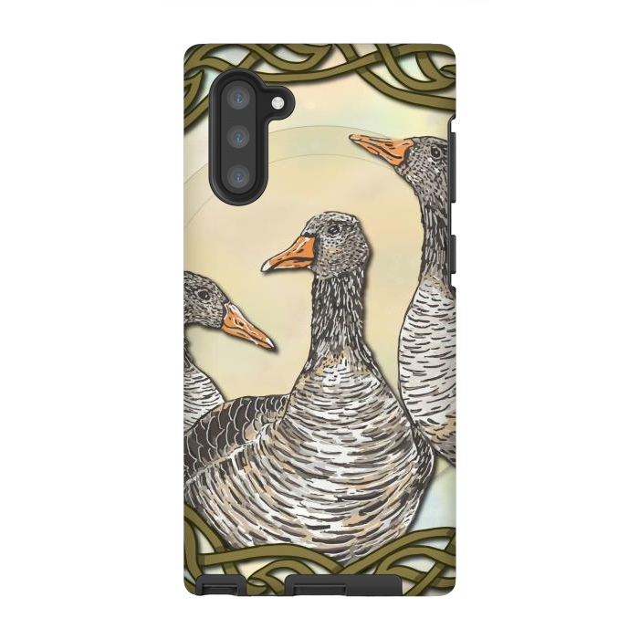 Galaxy Note 10 StrongFit Celtic Goose by Lotti Brown