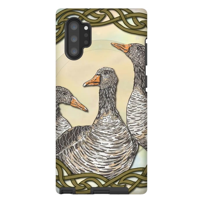 Galaxy Note 10 plus StrongFit Celtic Goose by Lotti Brown