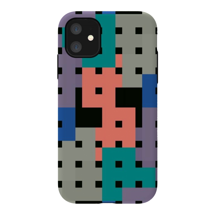 iPhone 11 StrongFit Geo Repeat Squares by TMSarts