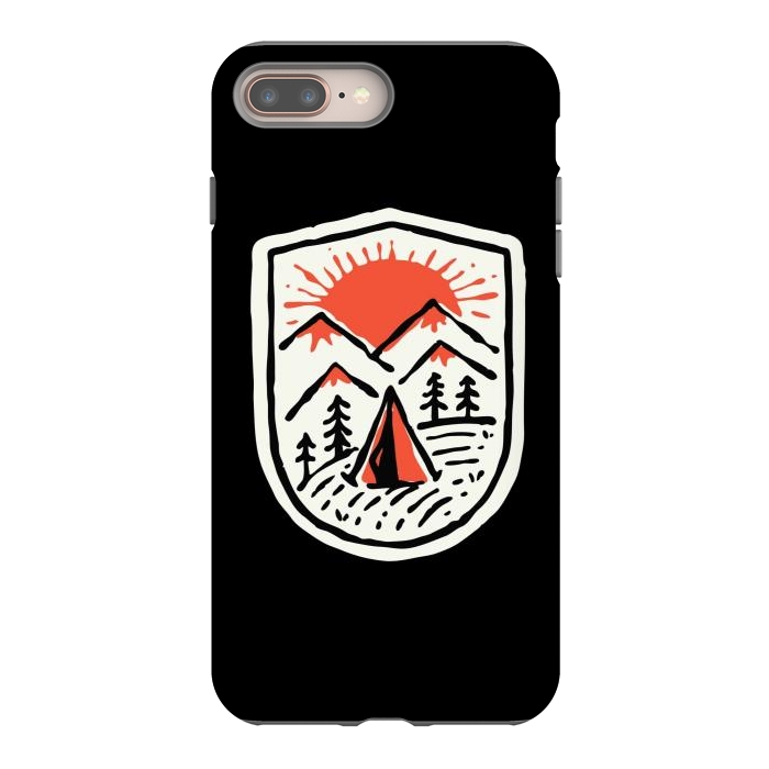 iPhone 8 plus StrongFit Sunset Camp Hand Drawn by Afif Quilimo