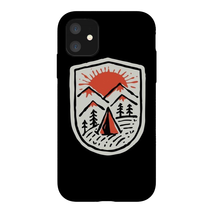 iPhone 11 StrongFit Sunset Camp Hand Drawn by Afif Quilimo