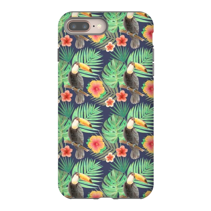 iPhone 7 plus StrongFit toucan bird in a jungle by Alena Ganzhela