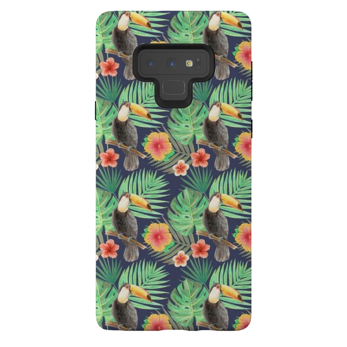 Galaxy Note 9 StrongFit toucan bird in a jungle by Alena Ganzhela