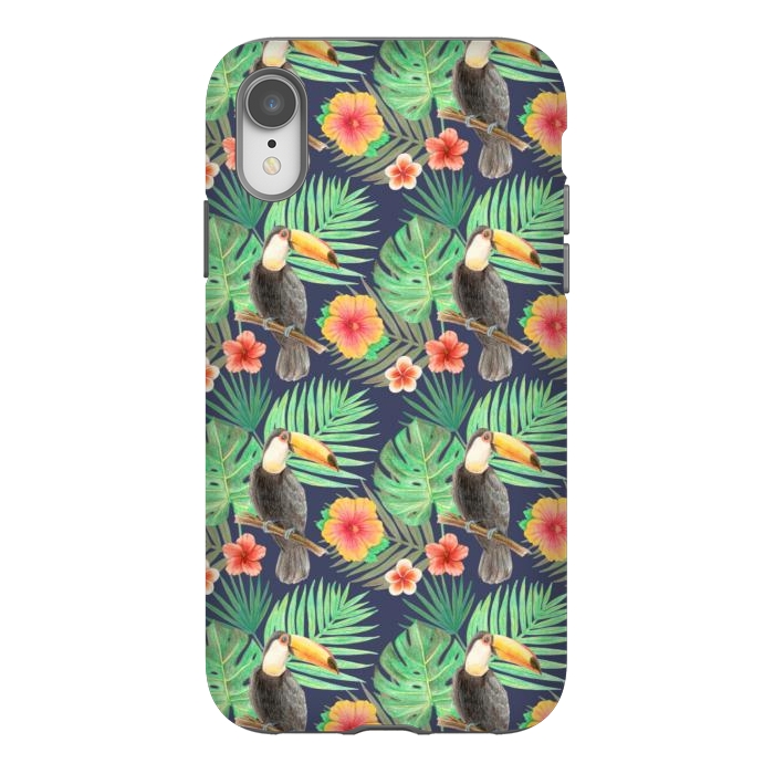 iPhone Xr StrongFit toucan bird in a jungle by Alena Ganzhela