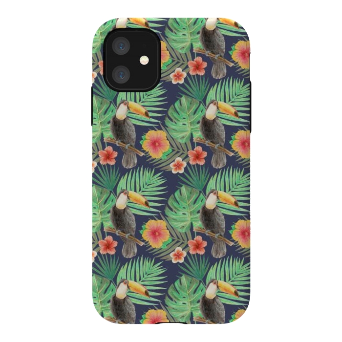 iPhone 11 StrongFit toucan bird in a jungle by Alena Ganzhela