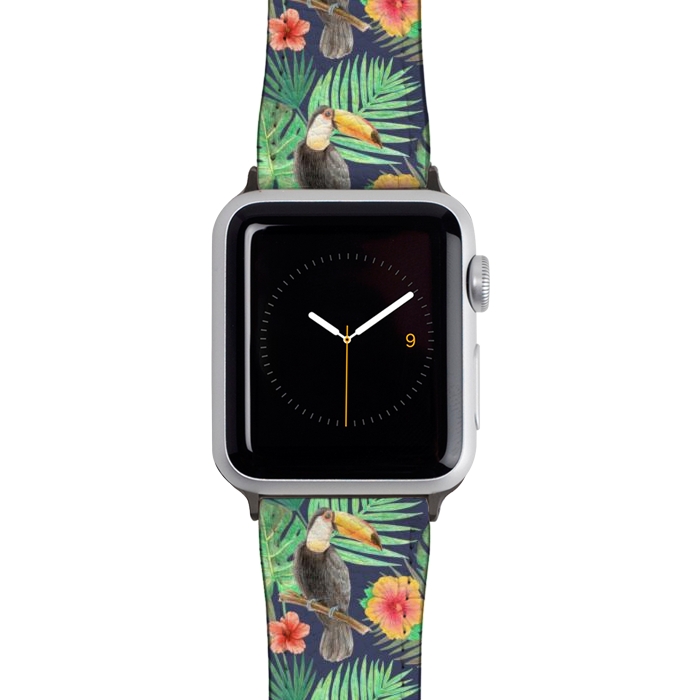 Watch 38mm / 40mm Strap PU leather toucan bird in a jungle by Alena Ganzhela