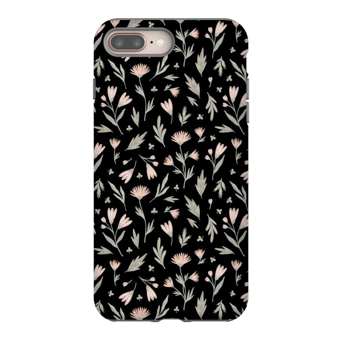 iPhone 7 plus StrongFit delicate flowers on a black by Alena Ganzhela