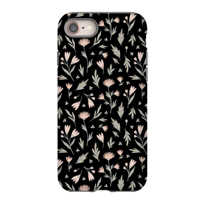 iPhone 8 StrongFit delicate flowers on a black by Alena Ganzhela