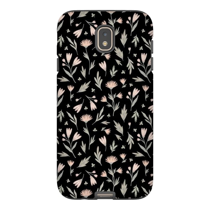 Galaxy J7 StrongFit delicate flowers on a black by Alena Ganzhela