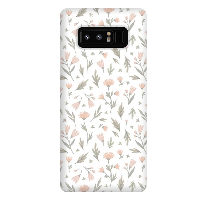 Galaxy Note 8 StrongFit delicate flowers on a white by Alena Ganzhela
