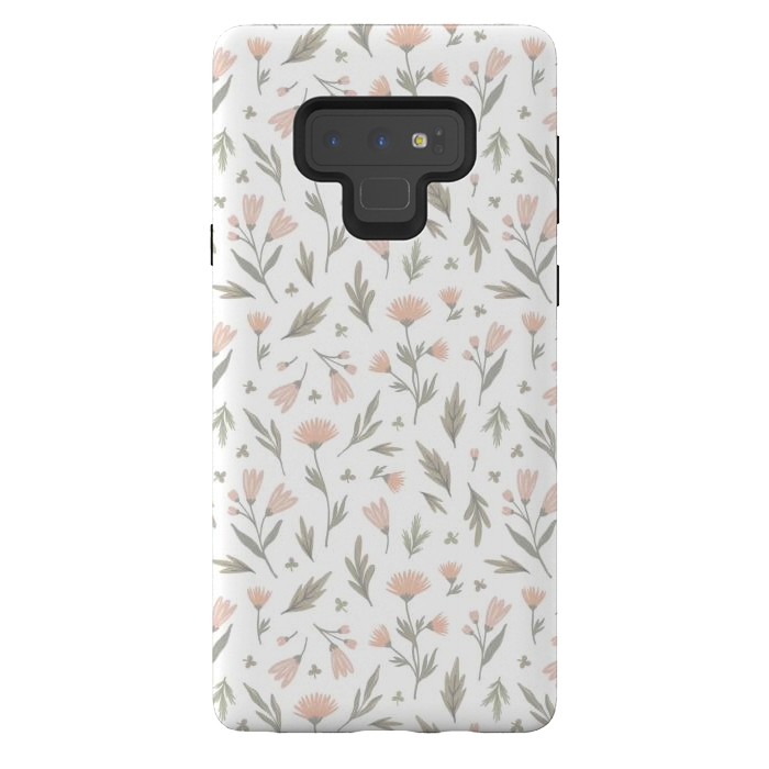 Galaxy Note 9 StrongFit delicate flowers on a white by Alena Ganzhela