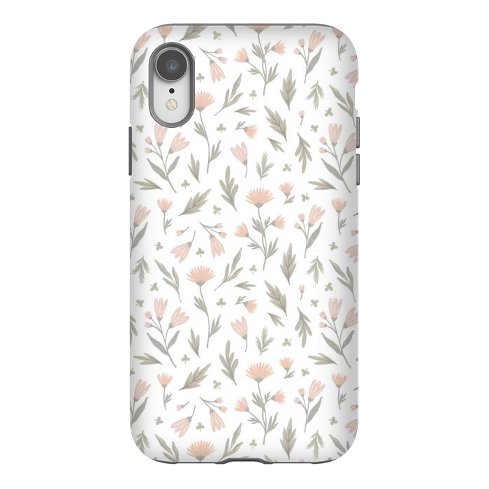iPhone Xr StrongFit delicate flowers on a white by Alena Ganzhela