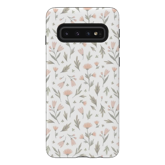 Galaxy S10 StrongFit delicate flowers on a white by Alena Ganzhela