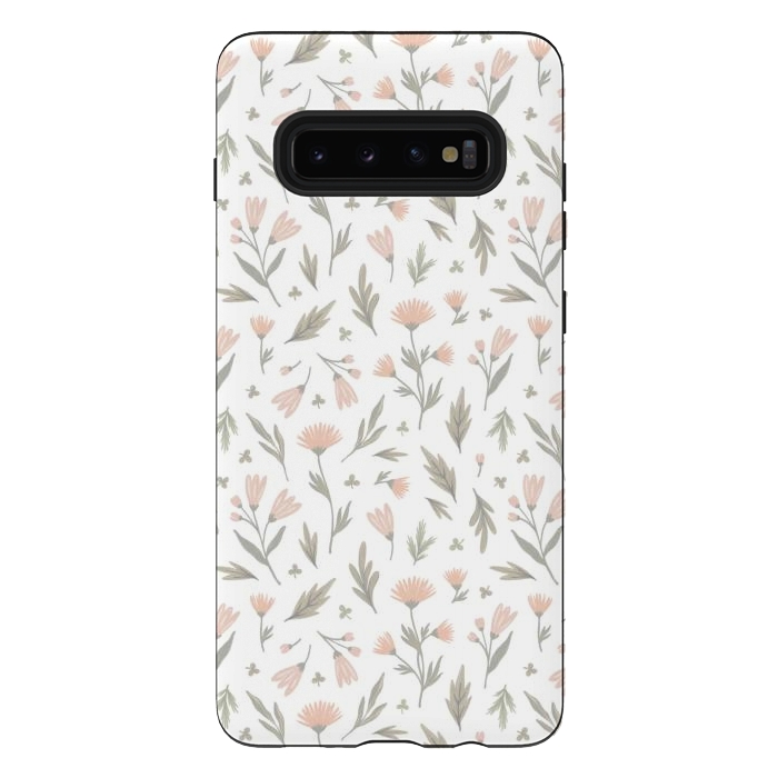 Galaxy S10 plus StrongFit delicate flowers on a white by Alena Ganzhela
