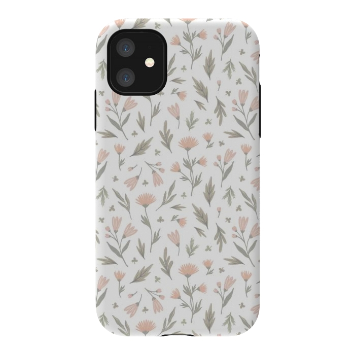 iPhone 11 StrongFit delicate flowers on a white by Alena Ganzhela