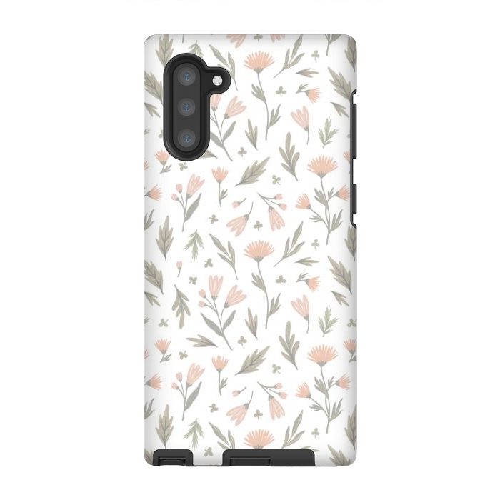 Galaxy Note 10 StrongFit delicate flowers on a white by Alena Ganzhela