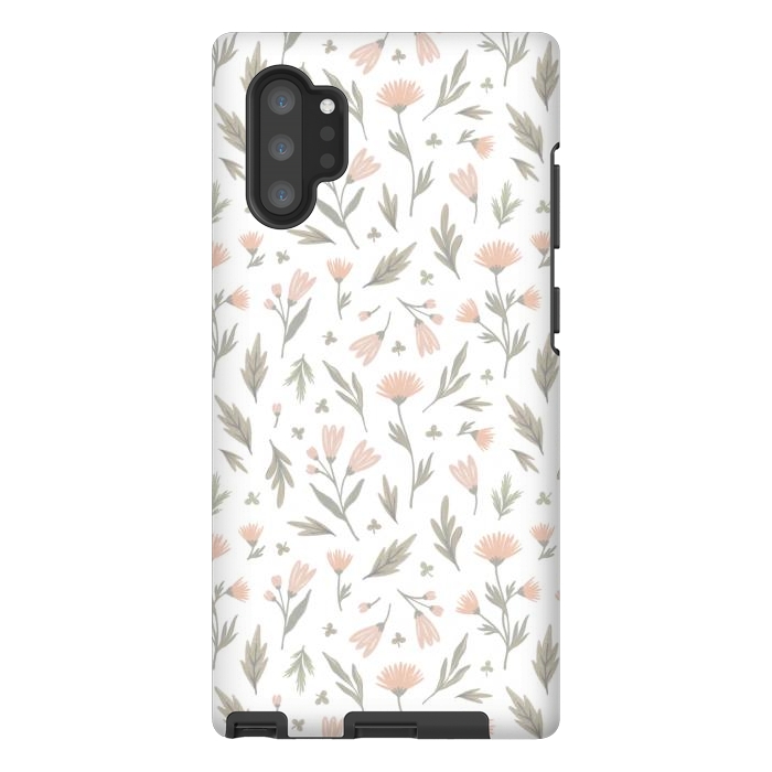 Galaxy Note 10 plus StrongFit delicate flowers on a white by Alena Ganzhela