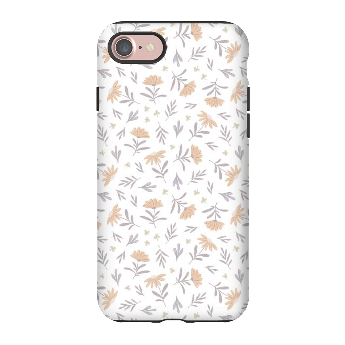 iPhone 7 StrongFit Beige flowers on a white by Alena Ganzhela