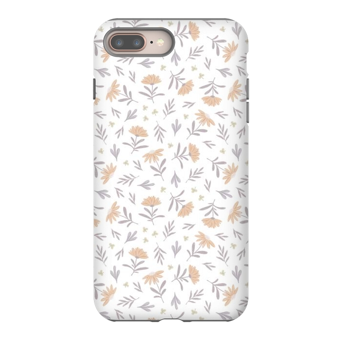 iPhone 7 plus StrongFit Beige flowers on a white by Alena Ganzhela