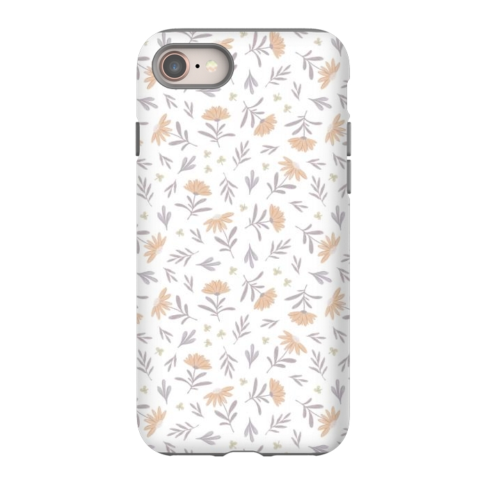 iPhone 8 StrongFit Beige flowers on a white by Alena Ganzhela