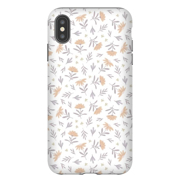 iPhone Xs Max StrongFit Beige flowers on a white by Alena Ganzhela