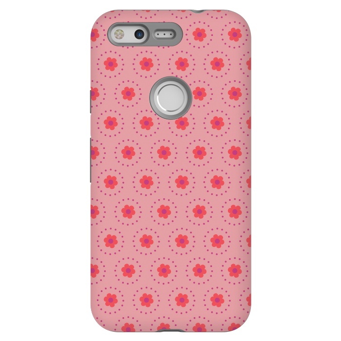 Pixel StrongFit Pink Circular Floral by Rosie Simons
