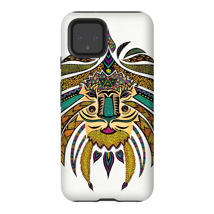 Pixel 4 StrongFit Emperor Tribal Lion by Pom Graphic Design