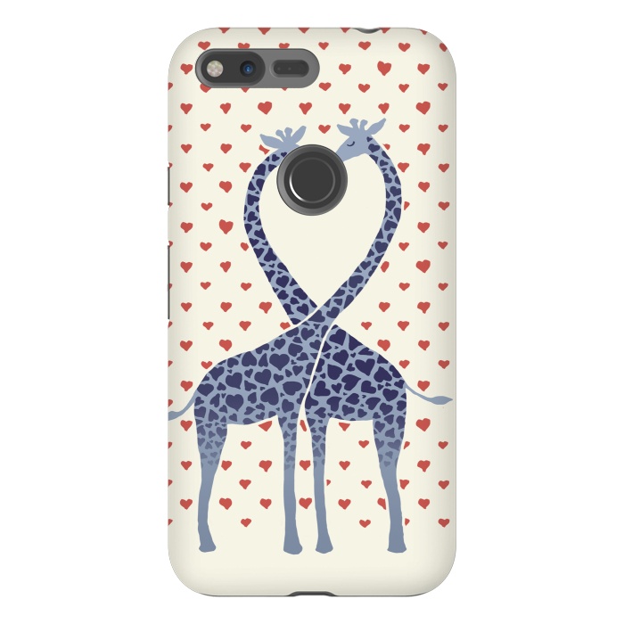 Pixel XL StrongFit Giraffes in Love a Valentine's Day illustration by Micklyn Le Feuvre