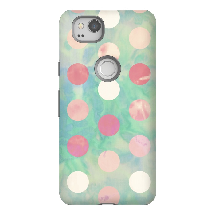 Pixel 2 StrongFit Polka Dots Watercolor Front by Girly Trend